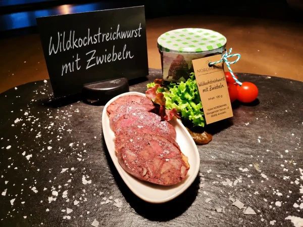 Wildkochstreichwurst mit Zwiebeln im Glas – Bild 2